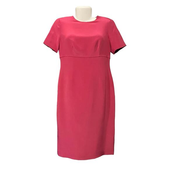 Talbots Women's Pink 100% Pure Silk Empire Waist Short Sleeve Sheath Dress Sz 4 - Picture 3 of 11